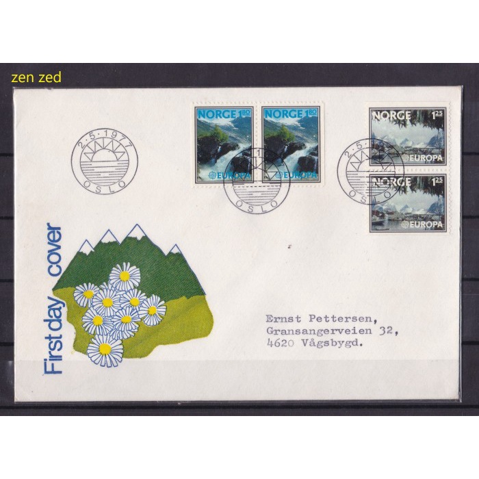 

A104 Perangko FDC SHP Norwegia 1977 EUROPA Stamps - Landscapes 1 Pcs
