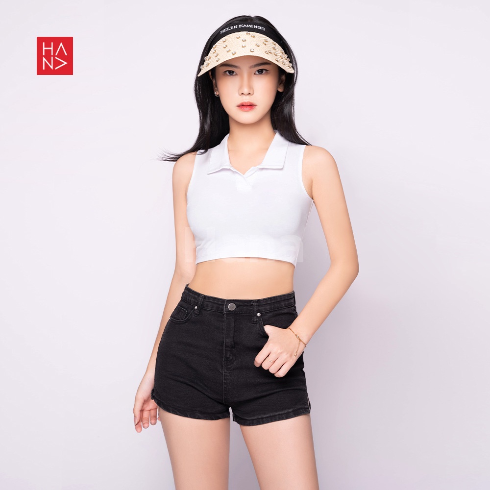 Hana Fashion - Inggrid Crop Top Kaos Pendek Blouse Wanita  - CT120