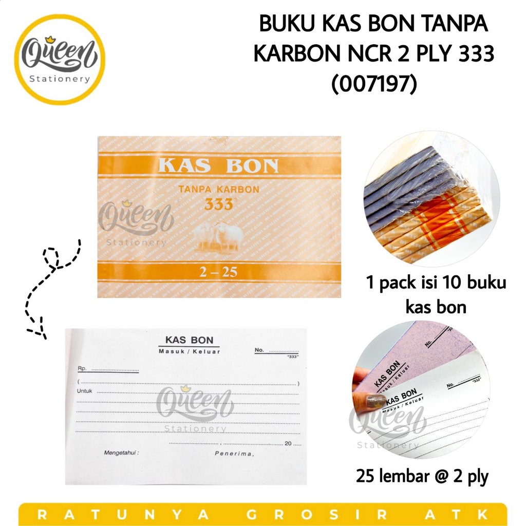 

BUKU KAS BON NCR 2 PLY 333 (007197) / KAS BON / BUKTI KAS BON / KAS BON 2 LAPIS