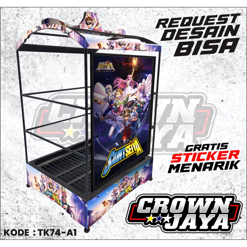 Stiker Sangkar Burung Kenari BNR - Decal Kandang Kotak Single Fighter Motif Kartun - Decal Sangkar K