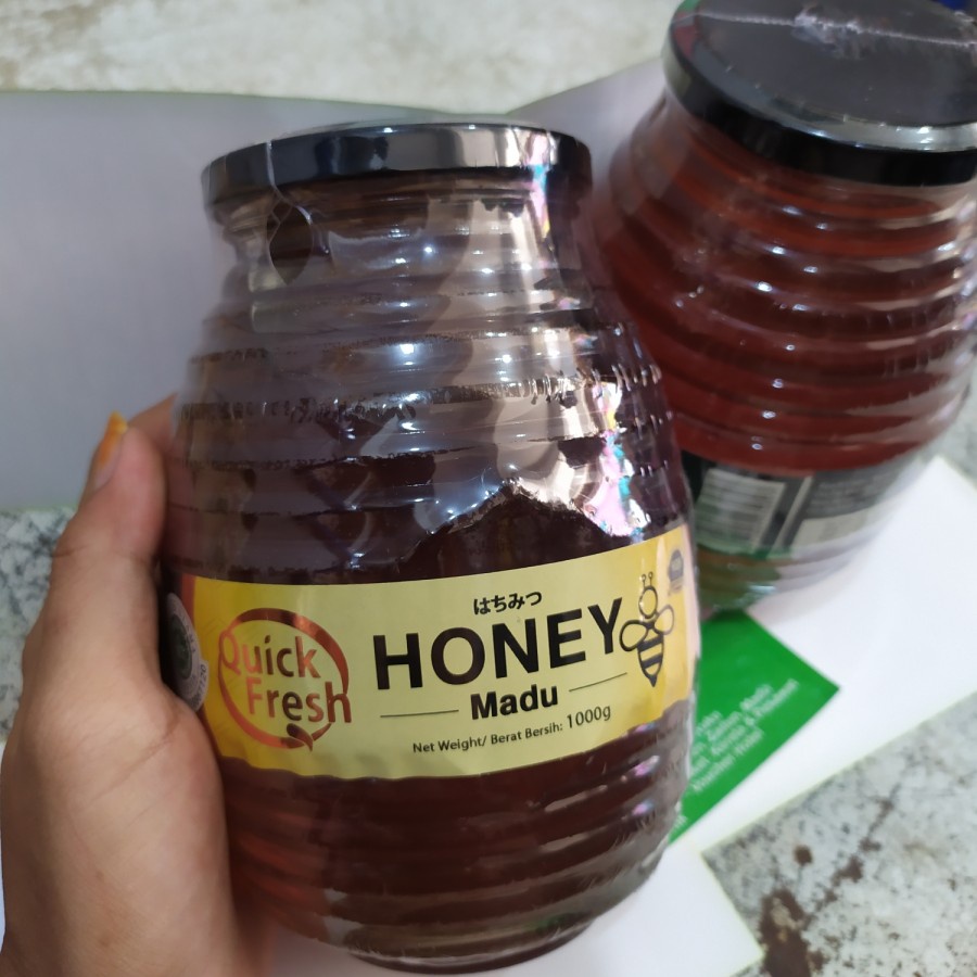 

BAGUS ORIGINAL PROMOO Madu Asli QUICK Fresh Honey JAR 1000 gr 1 kg BUKAN ALSHIFA