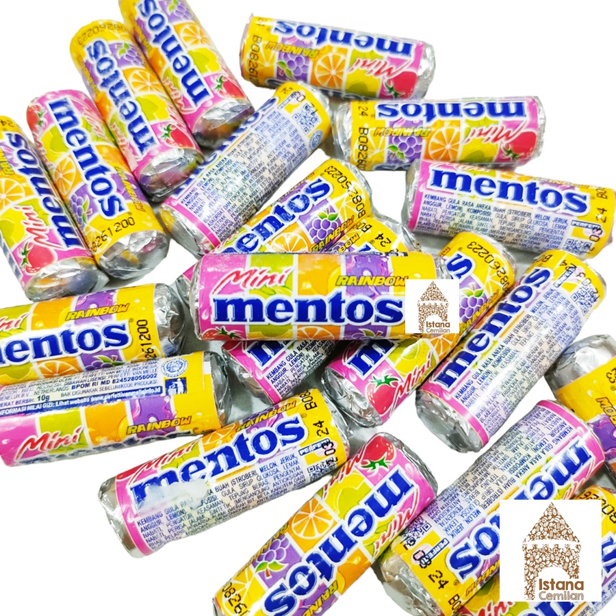 Mentos MINI Rainbow Roll Permen Buah 10 Gram SATUAN