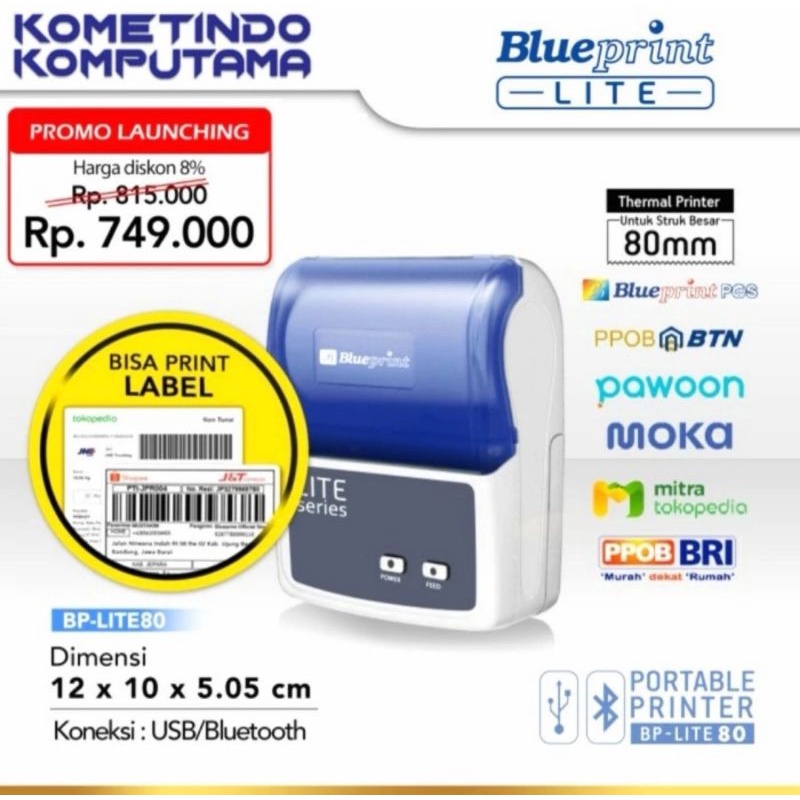 Oil 80x40 Kertas Struk TAHAN LAKBAN 80 x 40 BLUEPRINT Thermal Oil 80x40 mm 1Roll