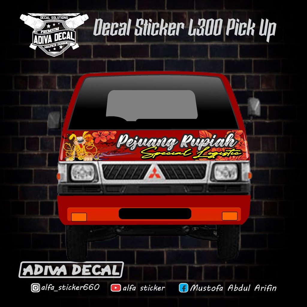 DECAL STICKER KABIN PICK UP L300 CARRY TRAGA - DEKAL KABIN DEPAN PEJUANG RUPIAH