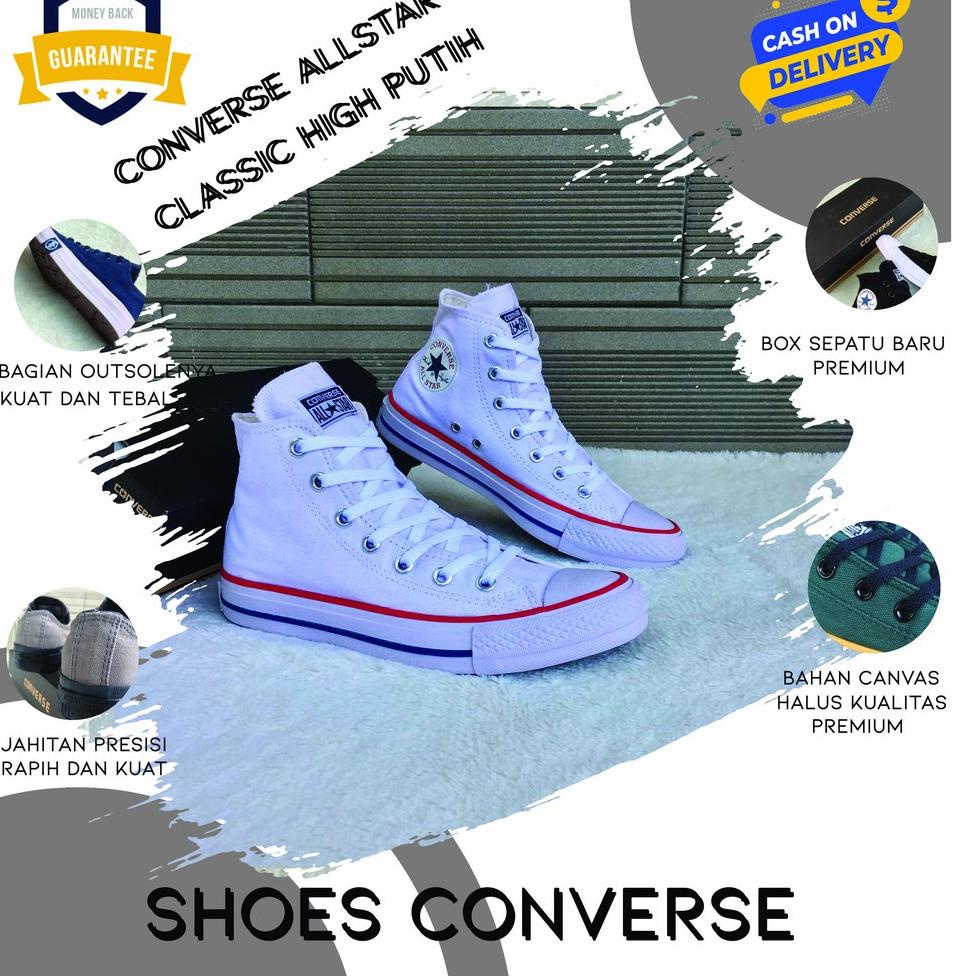 Sepatu Sneakers Original Putih Polos High Sepatu Converse All Star 100% Original [KBG.18Oc22ˣ]