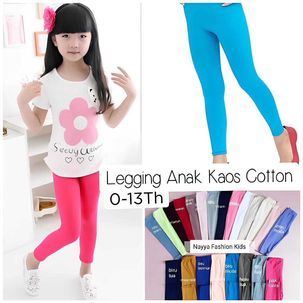 [BISA PILIH WARNA LENGKAP] LEGGING ANAK POLOS 0-13 TAHUN BAHAN KAOS KATUN RAYON BISA COD IMF