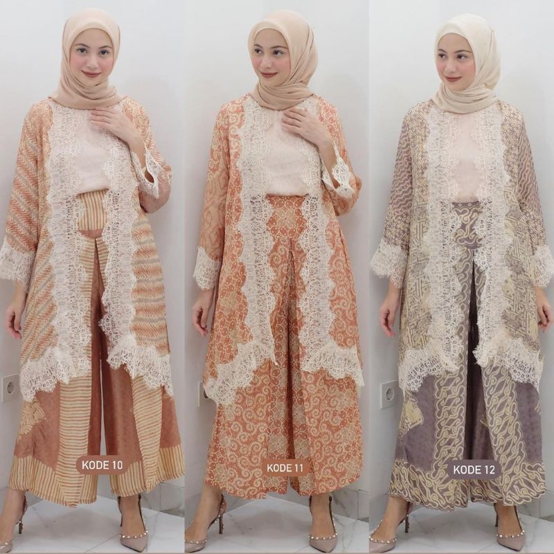 Lace arumi series batik set celana culot by Sarah the label
