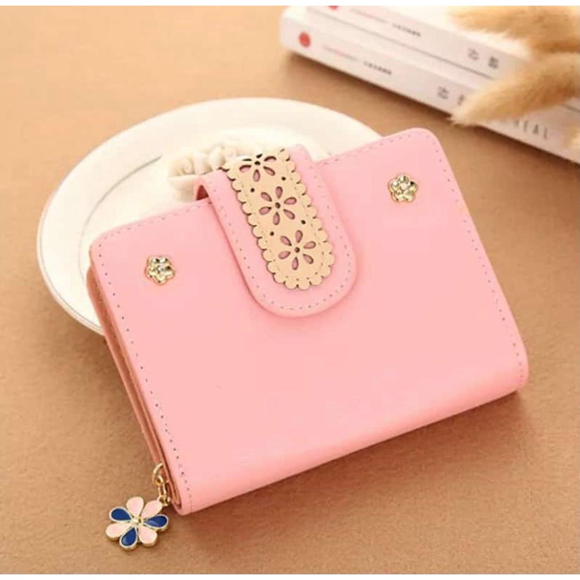 rasta_bags17 - DOMPET LIPAT WANITA MINI IMPORT LUCU KULIT PINK DIARNI WA512P3 KECIL SLOT KARTU UANG CEWEK KOREA MURAH REMAJA