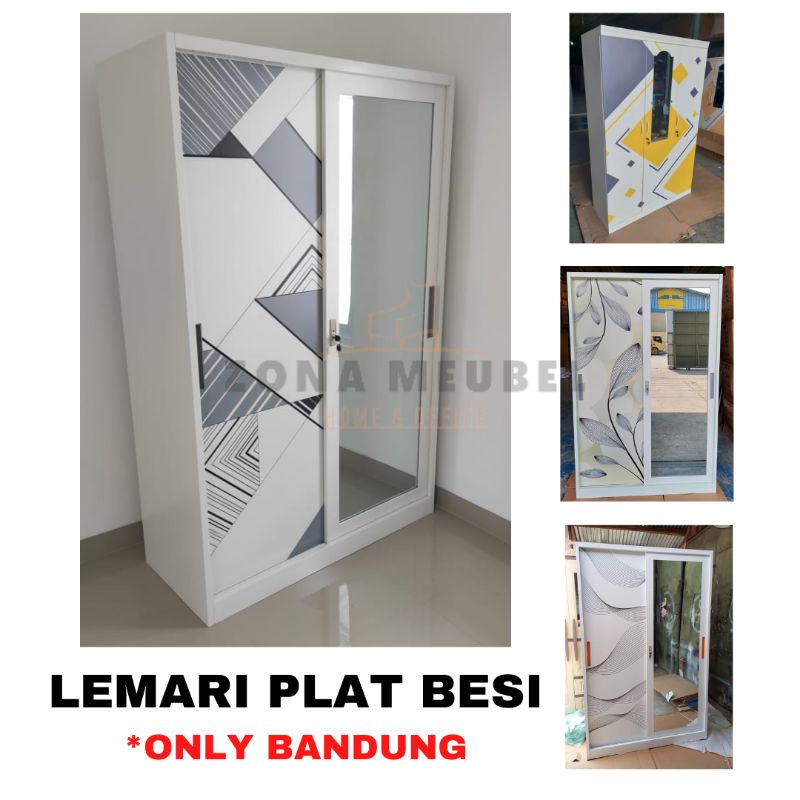 lemari baju lemari pakaian lemari plat besi lemari sliding 2 pintu