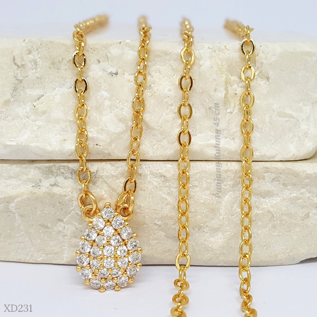 PGX Kalung Wanita Xuping Aksesoris Fashion Perhiasan Lapis Emas XD231