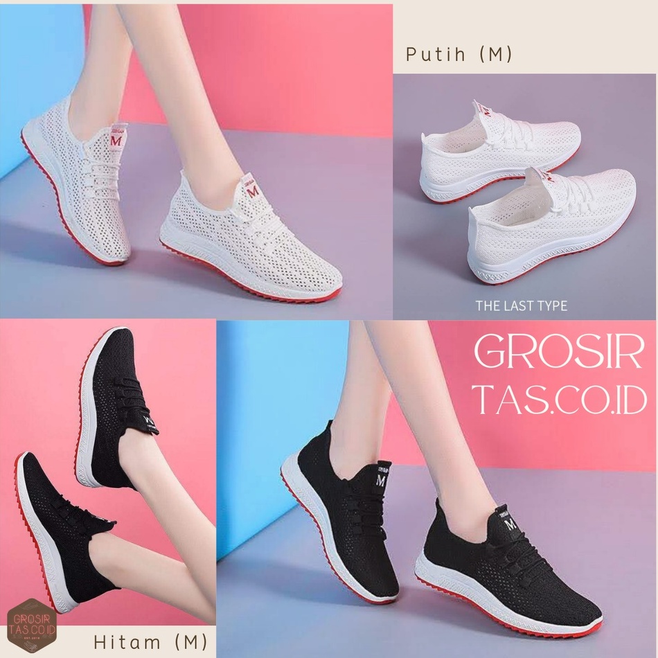 GROSIRTAS  LV0097 Sepatu Sneakers Wanita Import Sepatu Tanpa Tali (slip on) Polos Sports Alas Karet Lentur