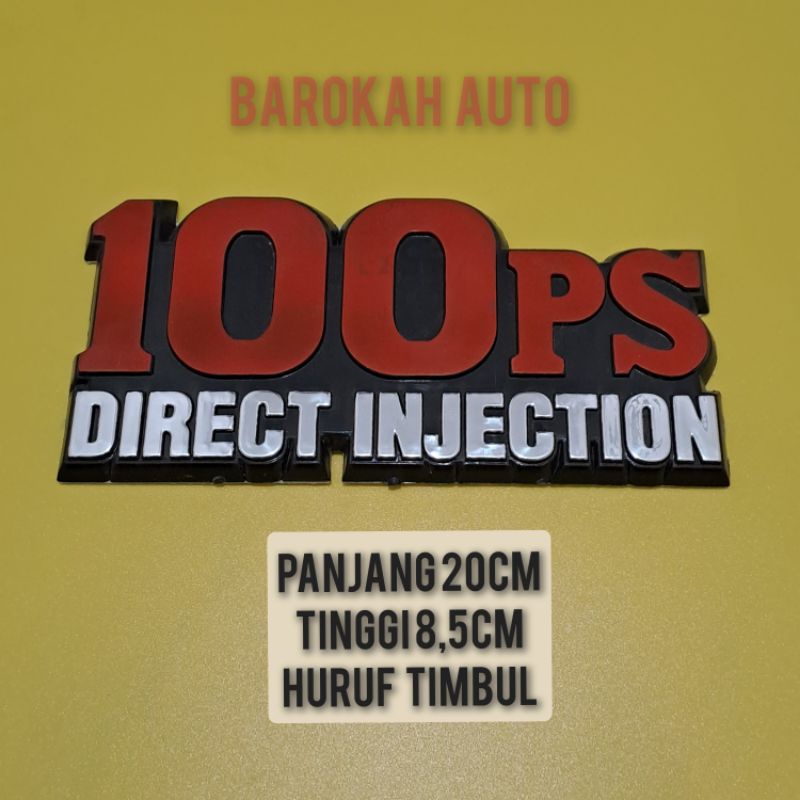 ps100 tulisan emblem 100ps merah mobil truck ps