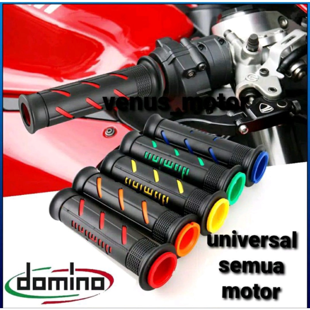 HANDGRIP STANG DOMINO MOTIF GARIS VARIASI UNIVERSAL