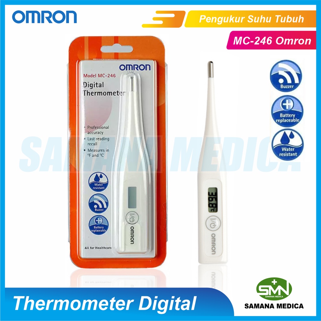 Thermometer digital OMRON MC-246 Original Free Baterai  - Pengukur suhu - Thermometer Pensil