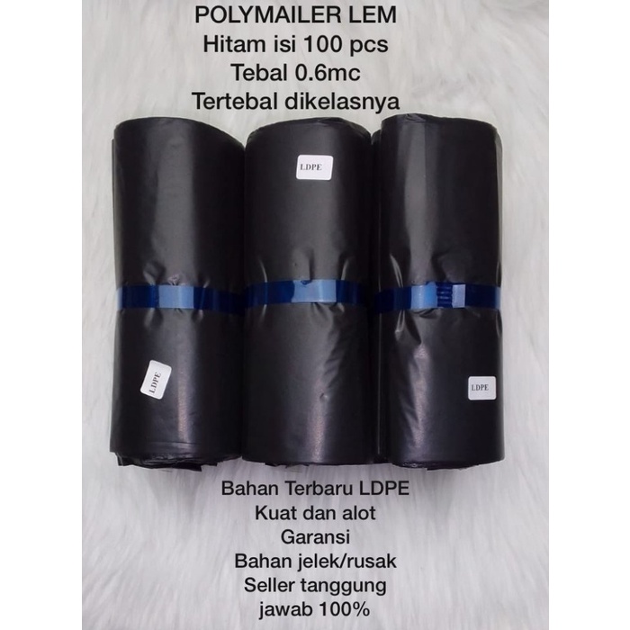 

Berkualitas Plastik Polymailer 35X50 Bahan (Ldpe) Hitam Isi 100 Pcs Trendi