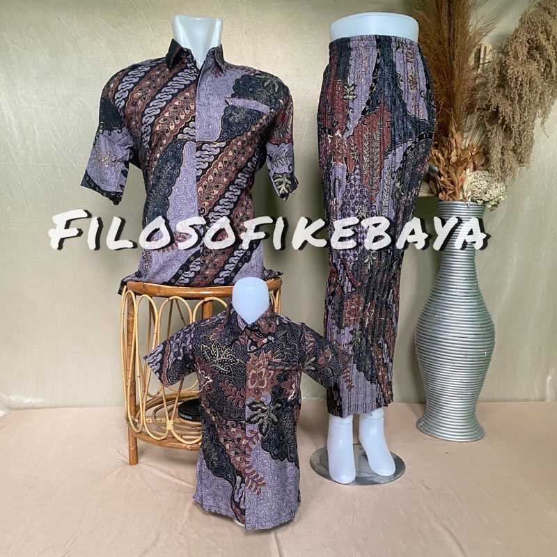 LV LILAC ~ BATIK COUPLE KELUARGA / BATIK COUPLE / KEMEJA BATIK COUPLE  / BATIK ANAK COUPLE / BATIK S