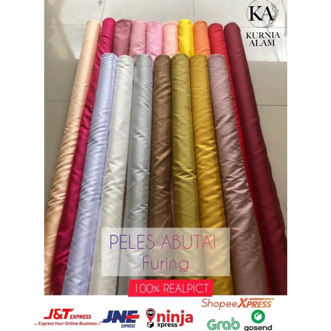 Kain Peles Palace Kahatex Furing Abutai Silk ROLL gulungan Lebar 150cm
