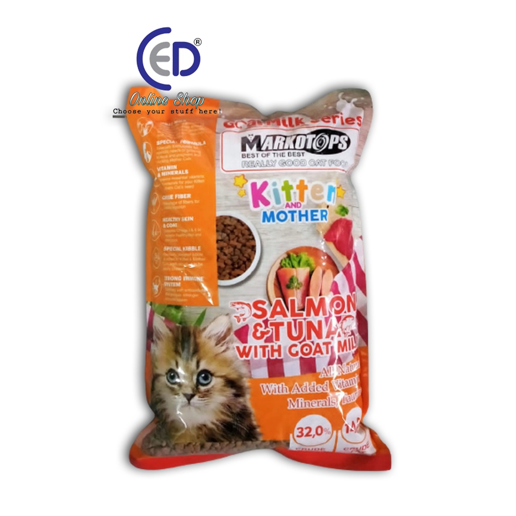 MAKANAN KUCING MARKOTOPS ADULT &amp; KITTEN 7KG=7PCS (GOSENDGRAB)