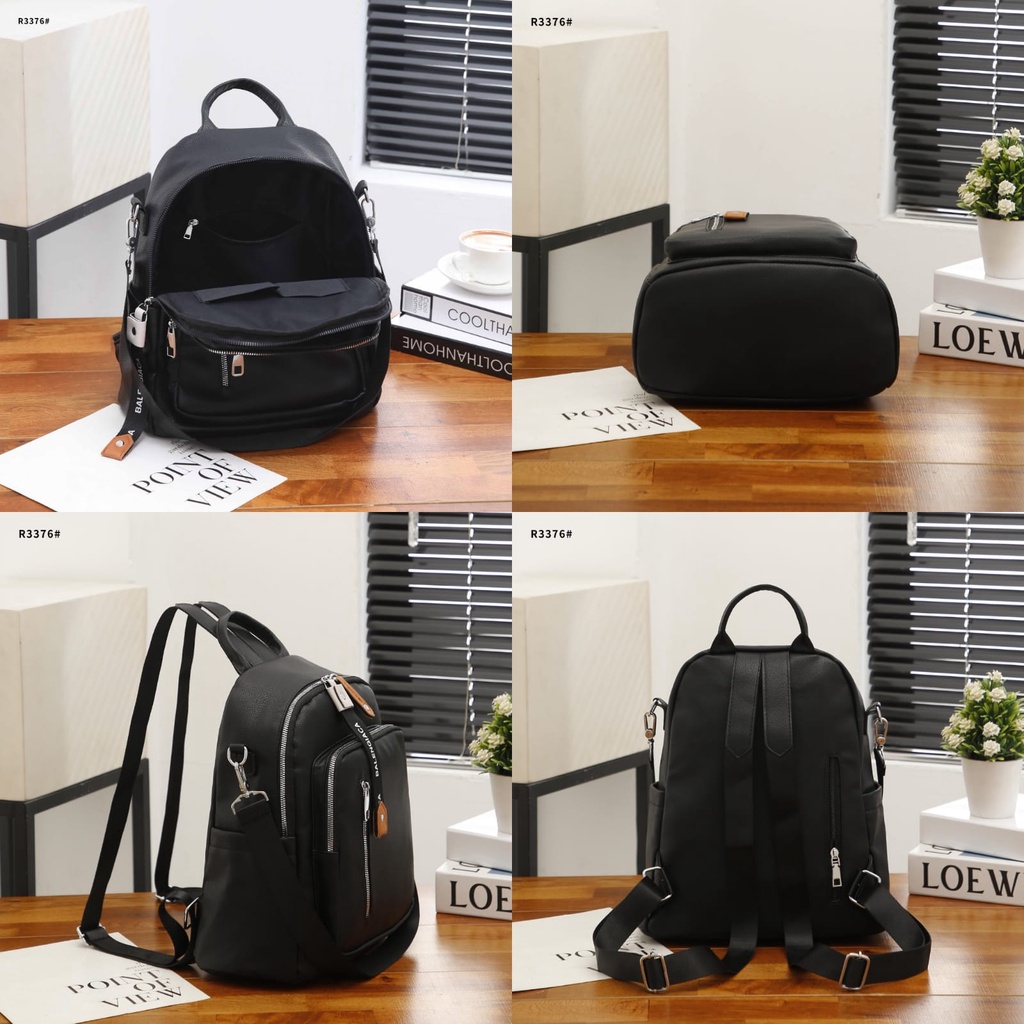 BG Backpack Leather For Women Silver Hardware R3374 R3375 R3376 R3377