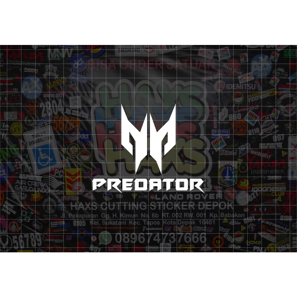 Cutting Sticker Logo Predator Ukuran 8 Cm Untuk Motor Mobil V1