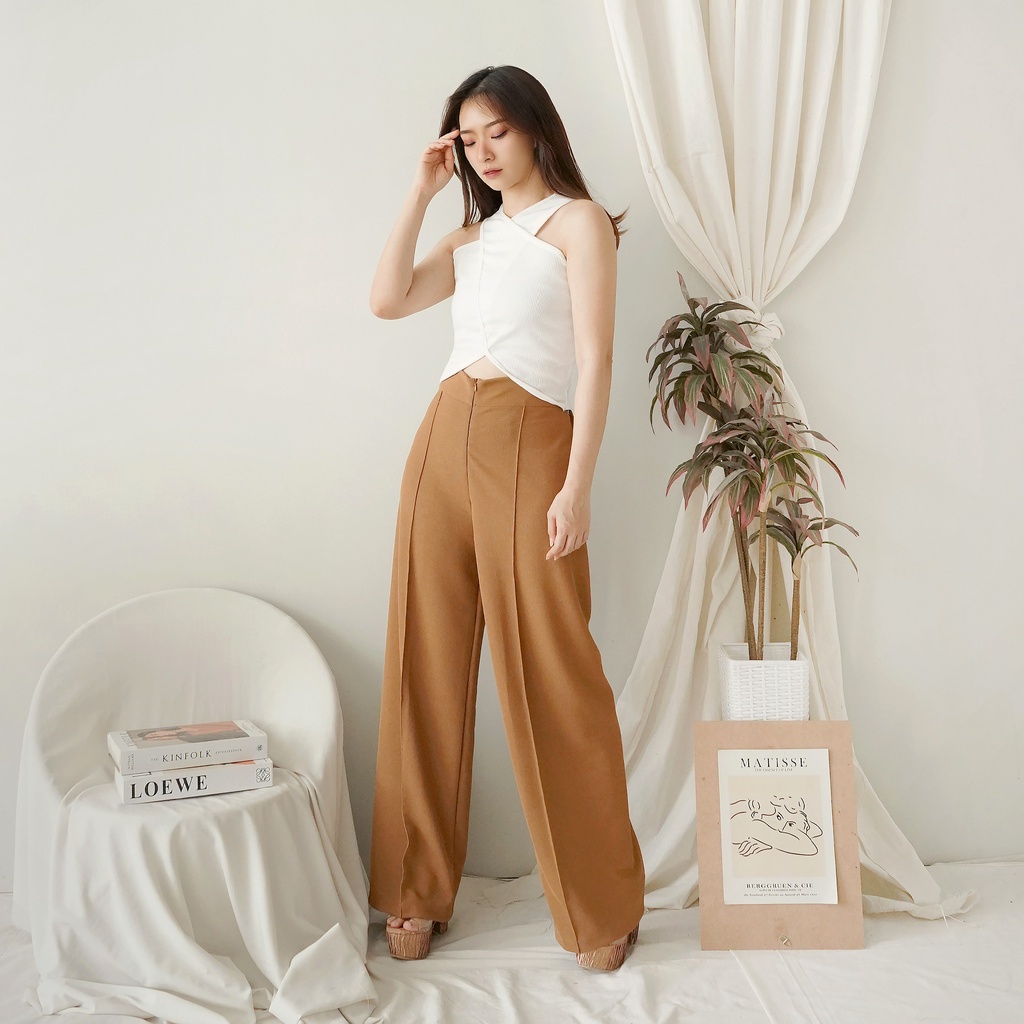 Korean Basic Crop Tank Top Halter Baju Atasan Wanita Top 207