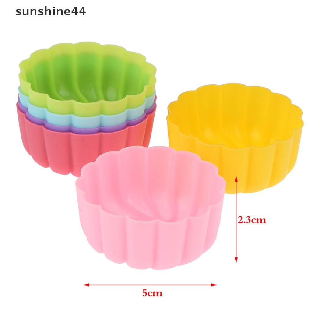 Sunshine 5Pcs Cetakan Adonan Kue Desain Bunga Pumpkin Bahan Silikon, 5cm