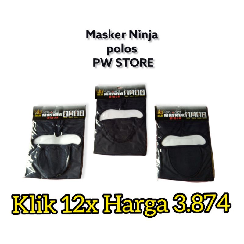 [Harga Grosir] Masker Ninja Hitam Polos Full Face [NINJA HITAM ECER]