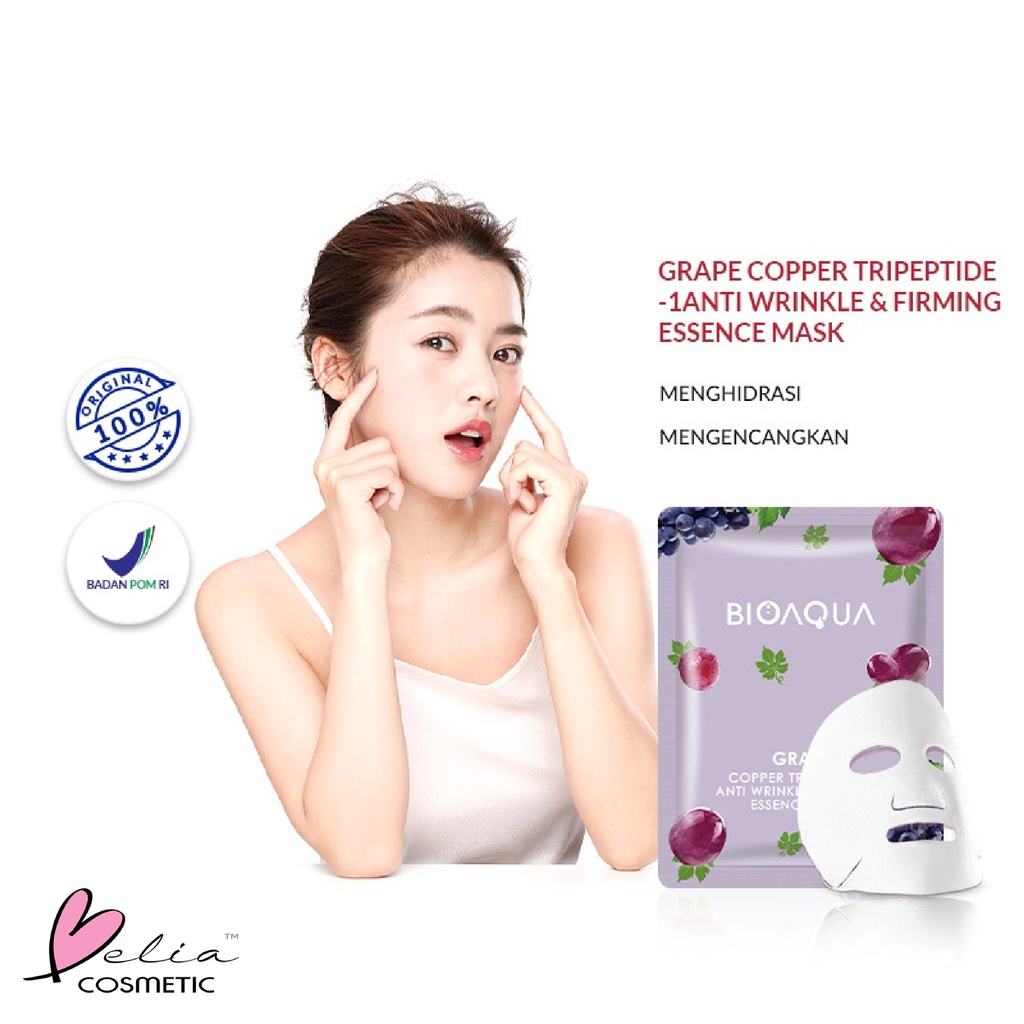 ❤ BELIA ❤ BIOAQUA Sheet Mask Master Series Plant | Flowers | Fruit | Eye Mask | Facial Mask Brightening Glowing Moisturizing Skin Care | Hydrating Essence Face Mask Brightening Anti Acne Jerawat | Honey Vitamin C Masker Wajah Muka Pelembab Kulit Cosmetics-BA S_Mask Grape