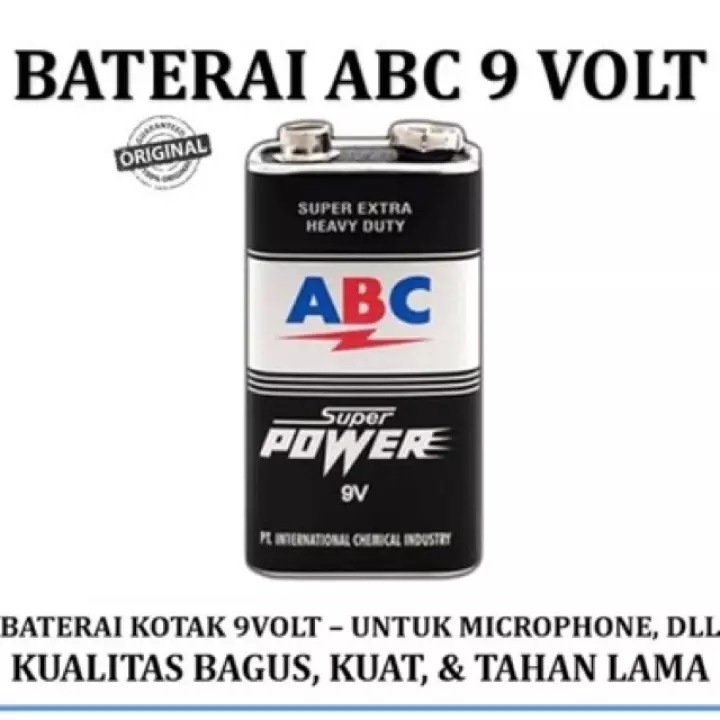 BATERAI ABC SUPER POWER 9V / BATTERY ABC SUPER POWER 9V