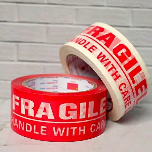 Lakban Fragile Merah anti putus 48mm x 40 m / Fragile - Merah / FRAGILE