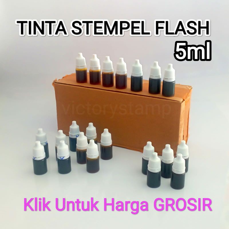 

Tinta Stempel Flash ANTI AIR POLOink Berbagai Warna 5ml Botol Segel