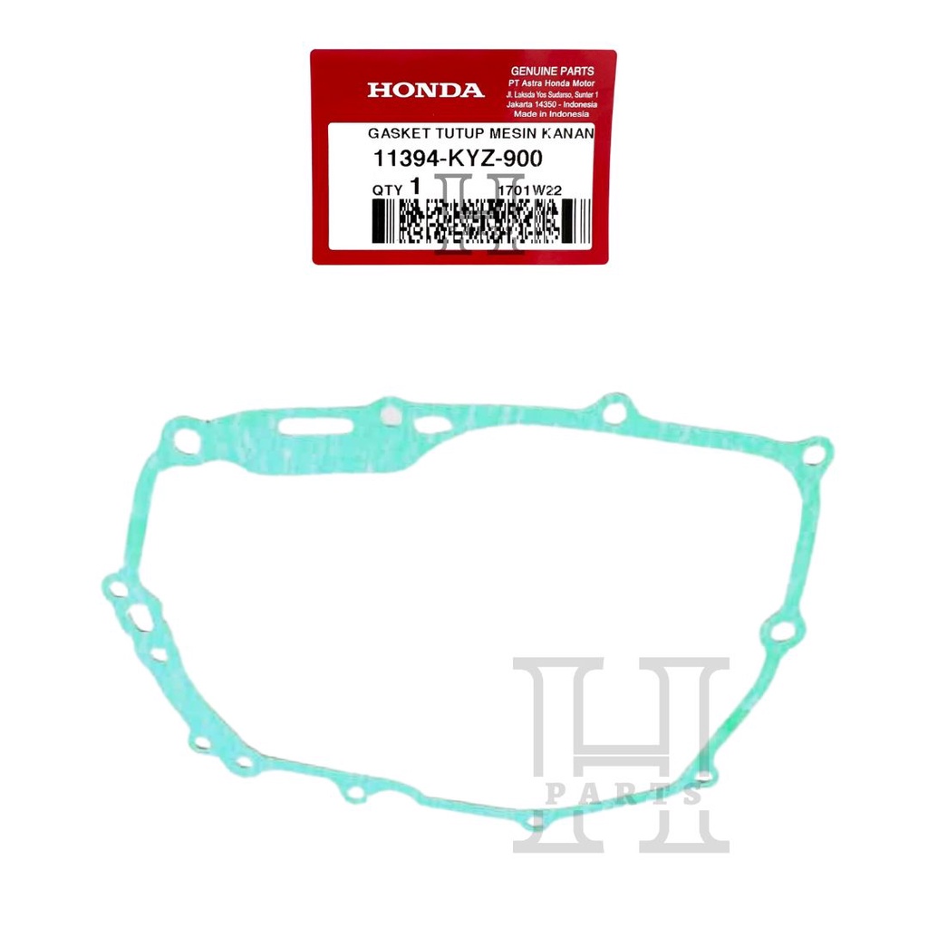 PAKING GASKET TUTUP MESIN KANAN PERPAK R CRANKCASE COVER SUPRA X 125 FI &amp; SUPRA X 125 HELM IN 11394-KYZ-900 ASLI ORIGINAL AHM HGP HONDA