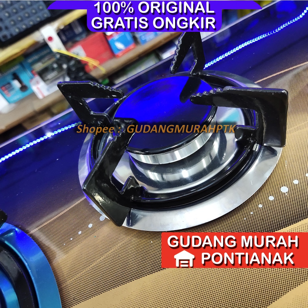 Kompor Gas Tanam OMICKO 3 tungku KT-013 KACA tempered glass  Mudah di bersih kan Bisa Di duduk kan di rak kompor atau di benam kan