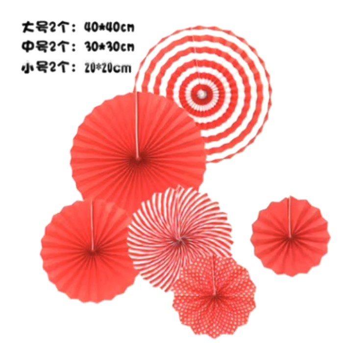 Dekorasi Pesta Paper Fan Set 6 Dekorasi Party Set Merah Putih Hiasan Agustus Natal Ornament Natal Termurah Harga Grosir Termurah