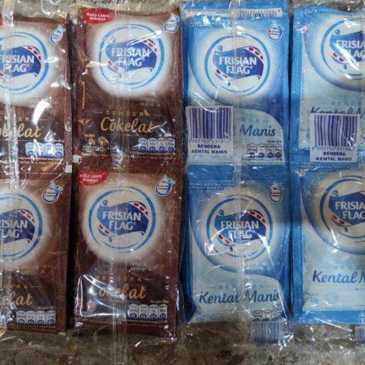 

CodeP5b5A--Frisian Flag Susu Kental Manis Putih Coklat Gold Sachet / Isi 6pc