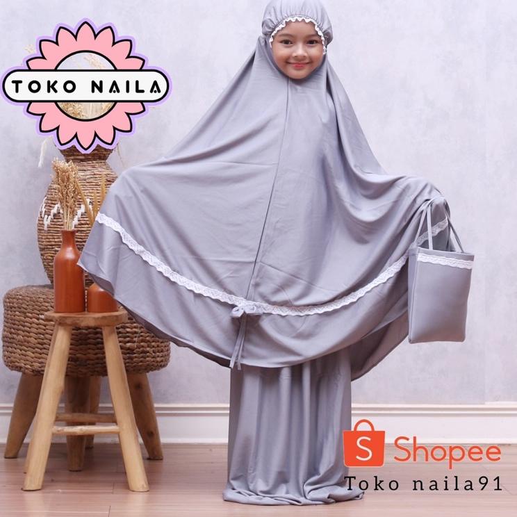 Ready Mukena Anak Renda Usia 5 - 7 Tahun Jersey Zoya