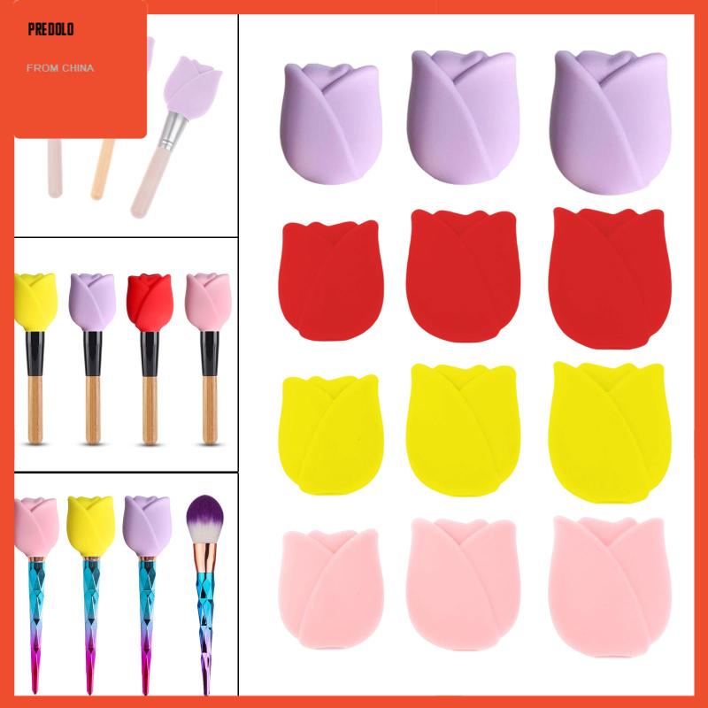 3pcs Cover Pelindung Brush Makeup Bahan Silikon Untuk Travel