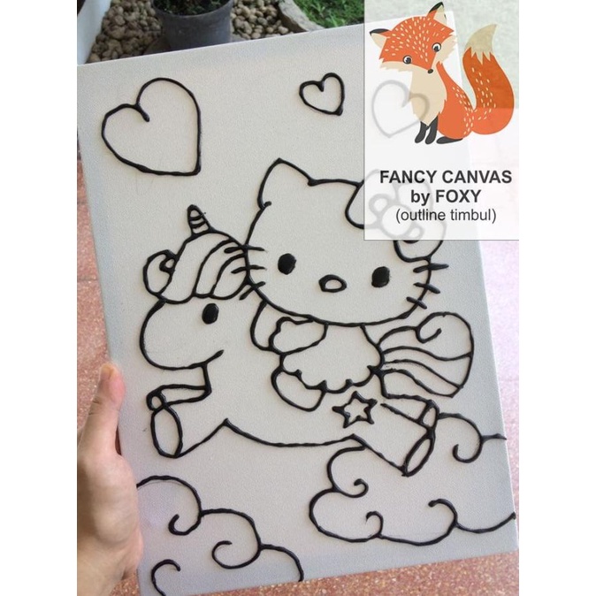 

kanvas lukis anak gambar HELLO KITTY