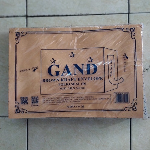 

Amplop Coklat / Padi Merek Gand Ukuran Folio SEAL ISI 100 PCS