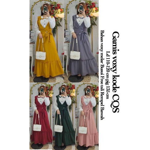 Gamis overall kancing polos voxy CQS