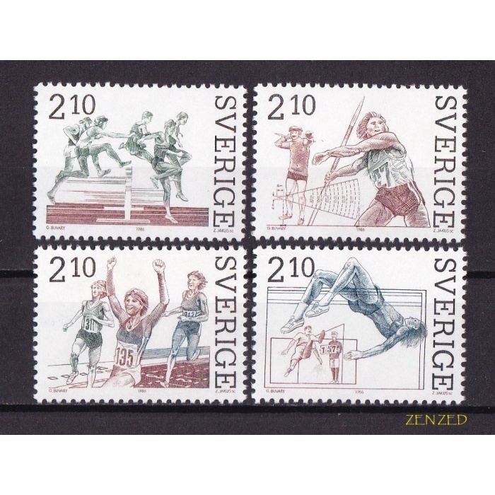 

0575 Perangko Swedia 1996 Sports Athletics 4v Mnh