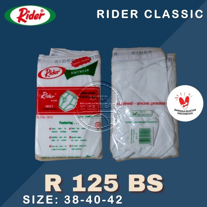 Celana Dalam Pria Rider Classic R 125B 100% combed cotton ISI 1Pcs