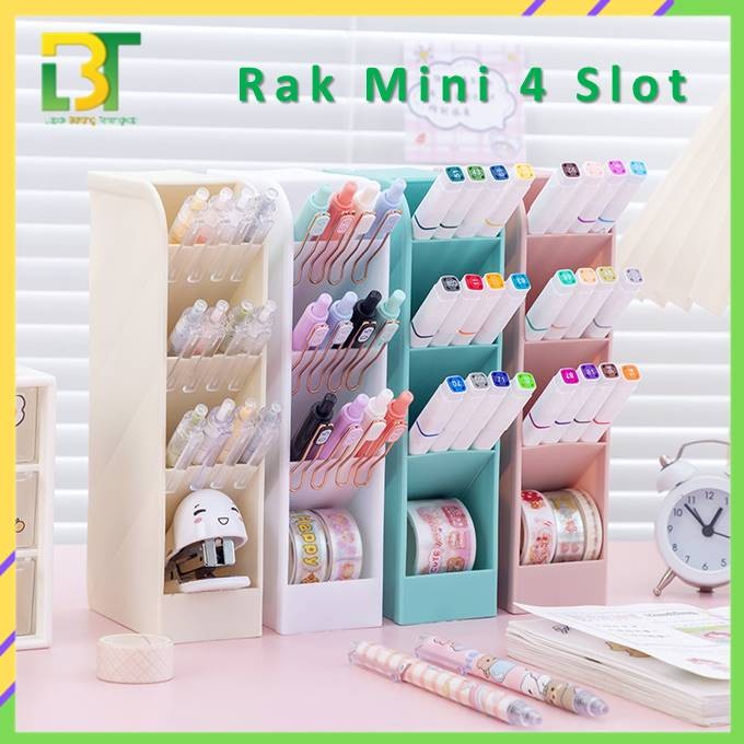 

Stationery Lbt Rak Penyimpanan Alat Tulis 4 Sekat Rak Stationary Multifungsi