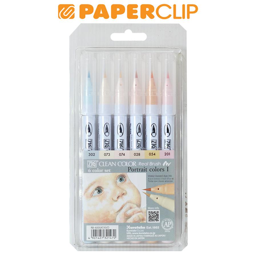 

PAINT BRUSH ZIG KURETAKE CLEAN COLOR REAL BRUSH RB-6000AT/6VD POTRAIT COLORS 1