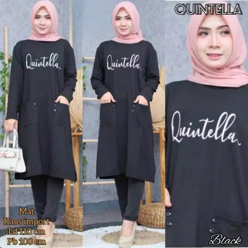 JF Tunik Kaos Babyterry Jumbo Wanita Muslimah Terbaru QUINTELLA