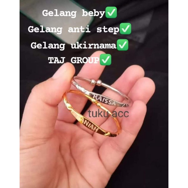Gelang Bayi Gelang Monel Silver Gelang Bayi Nama Lapis Emas