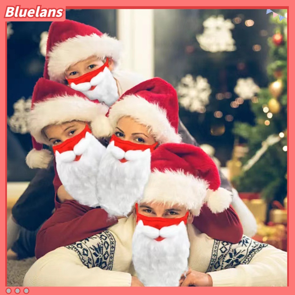 Cover Pelindung Wajah Desain Santa Claus Jenggot 3D Dapat Digunakan Kembali Untuk Natal