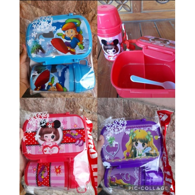 Kotak makan set torino/kotak  set makan anak/ kotak makan+botol set