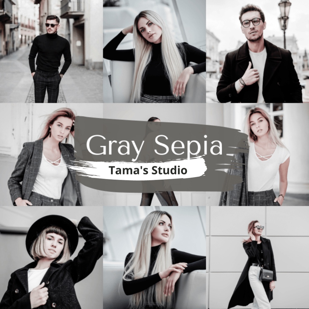 10 Lightroom Preset Gray Sepia IOS/Android &amp; Dekstop