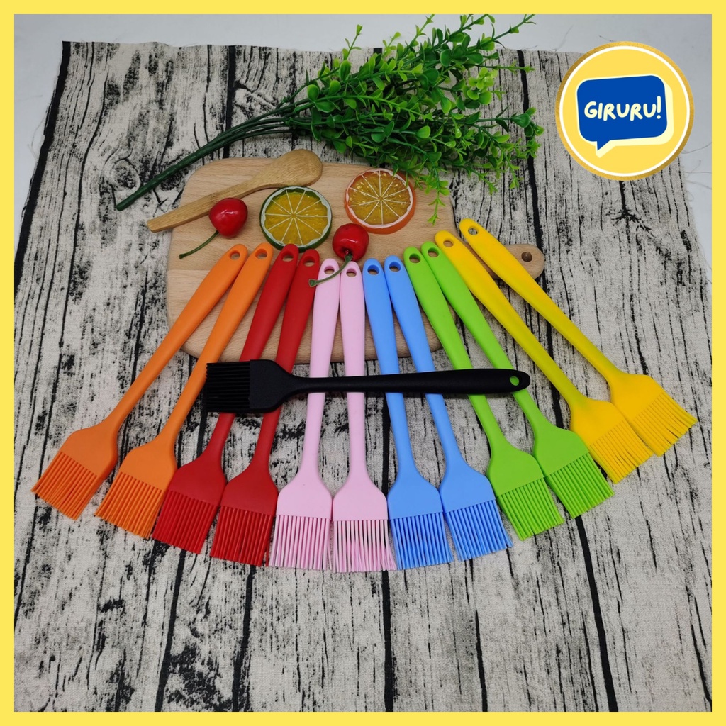 KUAS SILIKON MENTEGA UKURAN 21 CM/ KUAS KUE DAN ROTI / KUAS BBQ / KUAS SILIKON FOOD GRADE / SILICONE BRUSH / Kuas Full Silikon / Kuas Silicon / Kuas Roti / Kuas Mentega / Kuas Kue / Kuas Untuk Masak / Kuas Silikon Tahan Panas